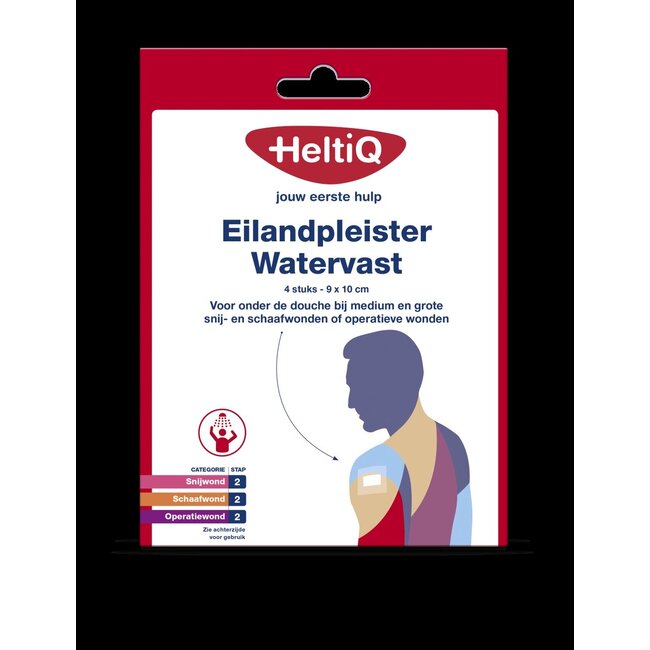 Heltiq Eilandpleister watervast 9 x 10cm 4 Stuks