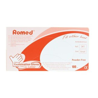 Romed Latex handschoen niet steriel poedervrij S 100 Stuks