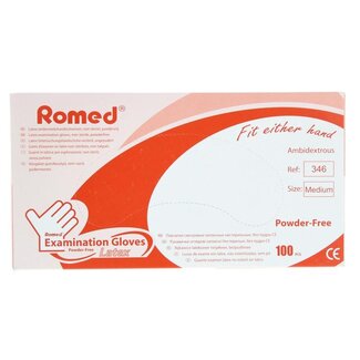 Romed Latex handschoen niet steriel poedervrij M 100 Stuks