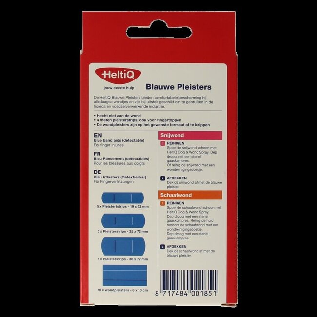 Heltiq Detecteerbare pleisters blauw 26 Stuks