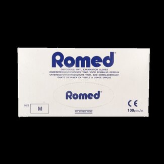 Romed Gants en vinyle Romed non stériles poudrés M 100 pièces