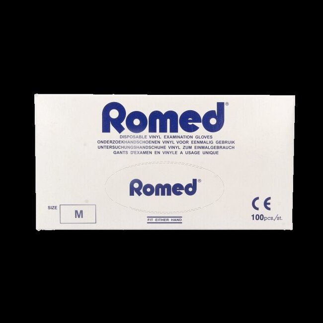 Romed Vinyl handschoen niet steriel gepoederd M 100 Stuks