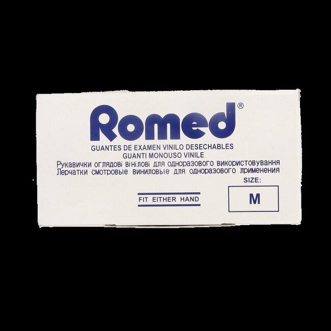 Romed Vinyl handschoen niet steriel gepoederd M 100 Stuks