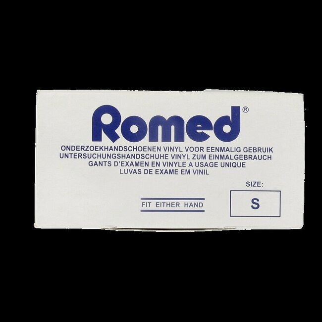 Romed Vinyl handschoen niet steriel gepoederd S 100 Stuks