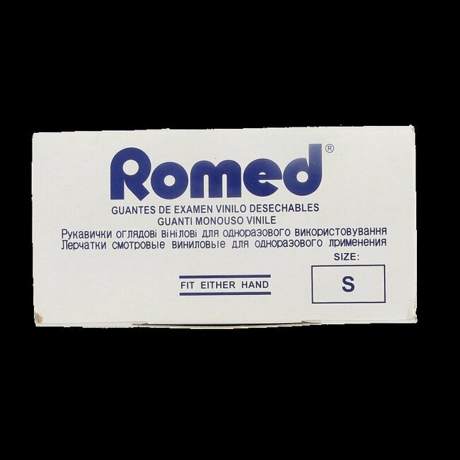 Romed Vinyl handschoen niet steriel gepoederd S 100 Stuks