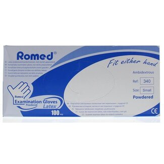 Romed Romed Latex handschoen niet steriel gepoederd S 100 Stuks
