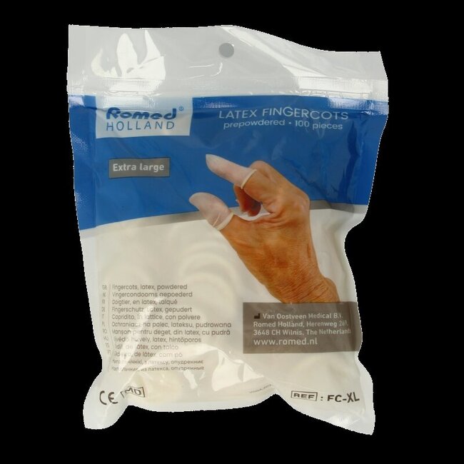 Vingercondooms latex XL 100 Stuks