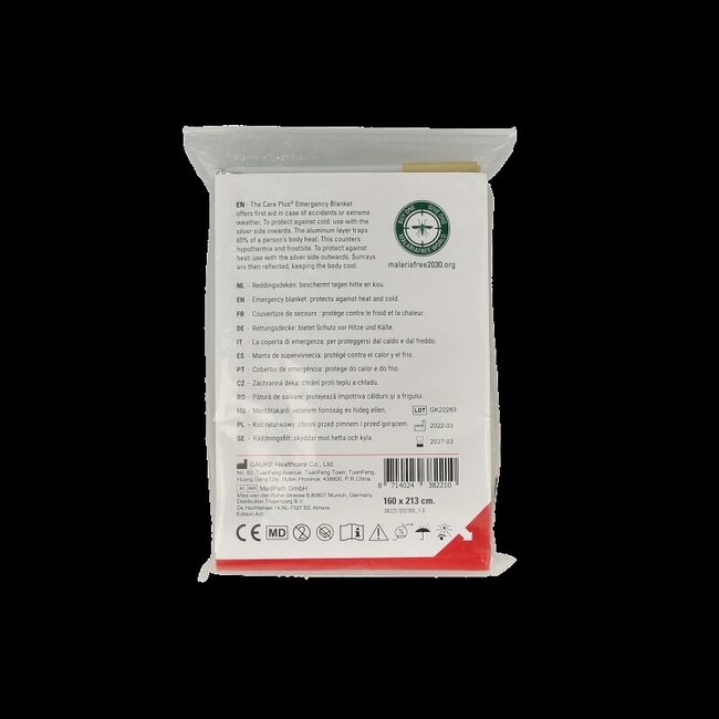 Care Plus Emergency blanket gold/silver 1 Stuks