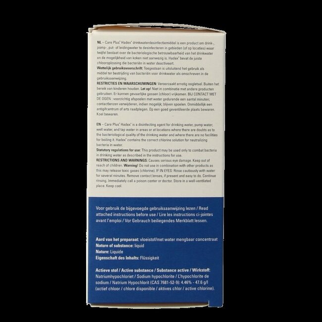 Care Plus Hadex drinkwaterdesinfectant 30 Milliliter