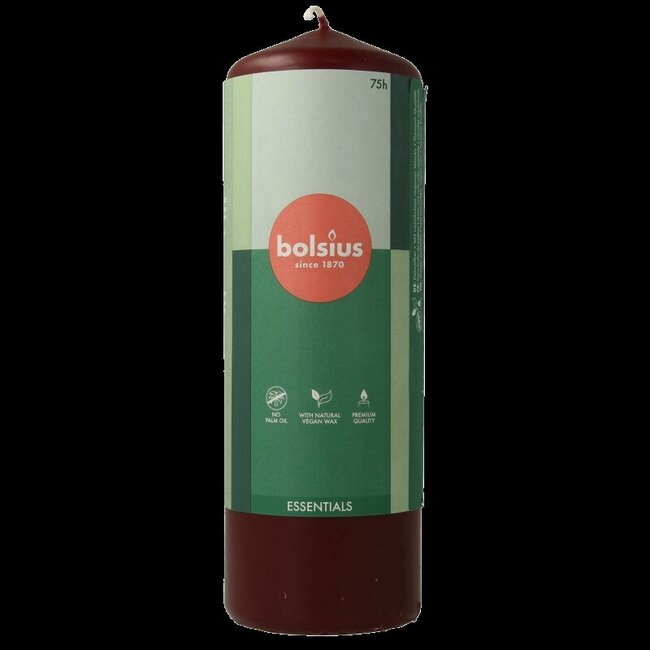 Bougie pilier Bolsius 200/68 rouge velours 1 pièce