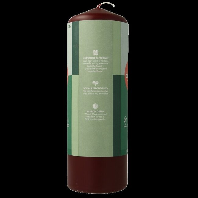 Bougie pilier Bolsius 200/68 rouge velours 1 pièce