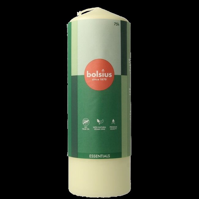 Bolsius Bougie pilier 200/68 soft pearl 1 pièce