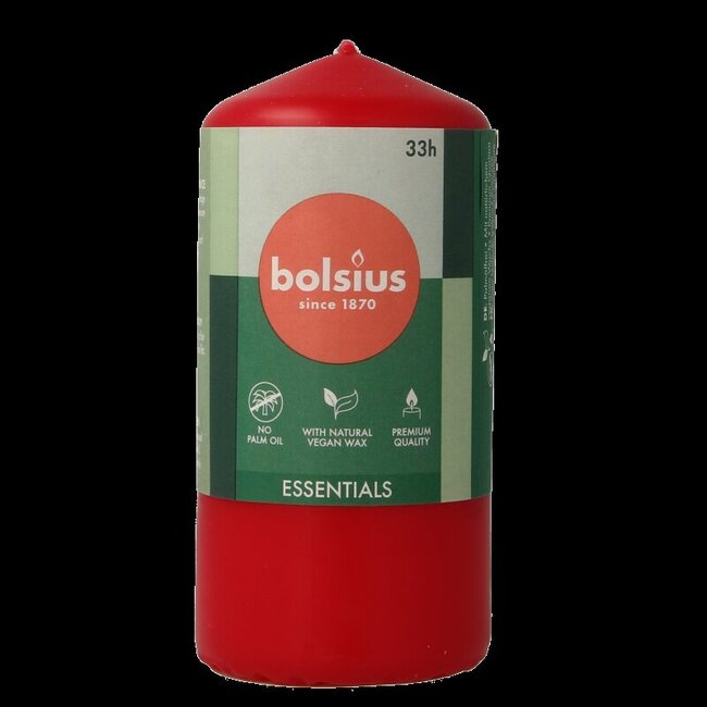 Bougie pilier Bolsius 120/58 rouge délicat 1 pièce