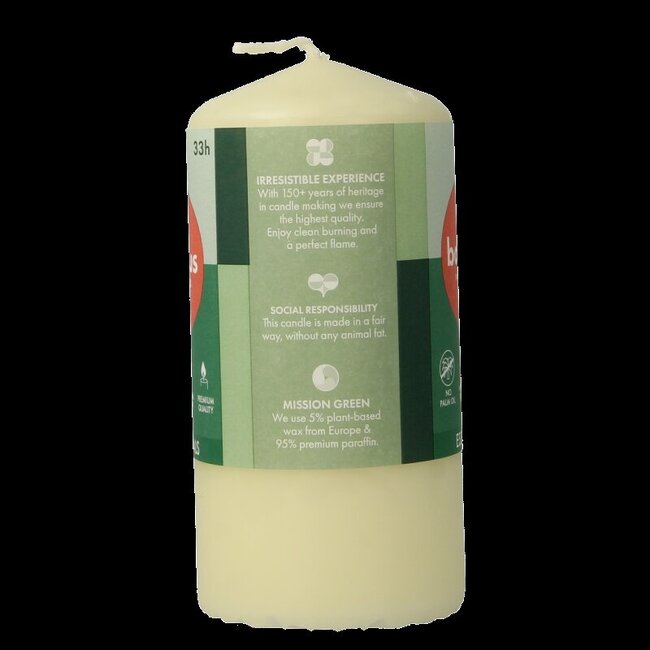 Bougie pilier Bolsius 120/58 soft pearl 1 pièce