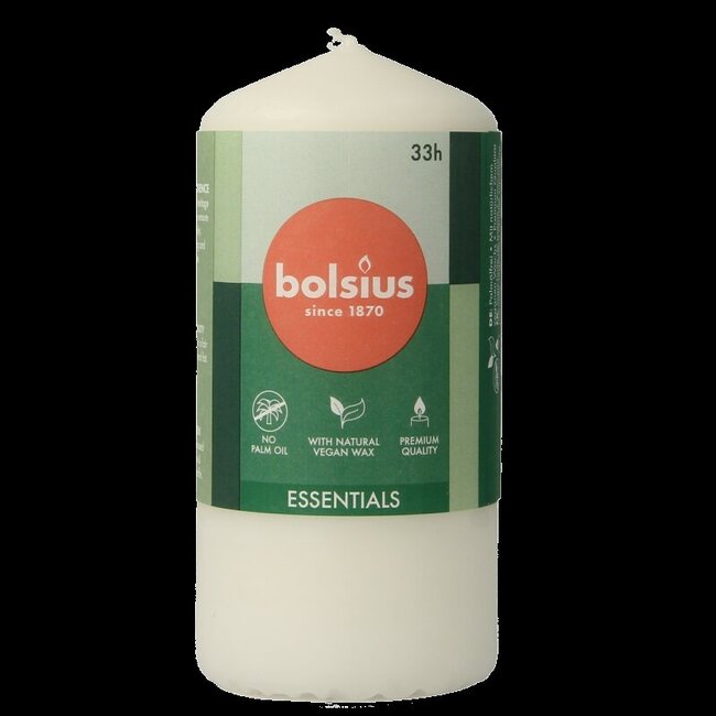 Bougie pilier Bolsius 120/58 blanc nuageux, 1 pièce