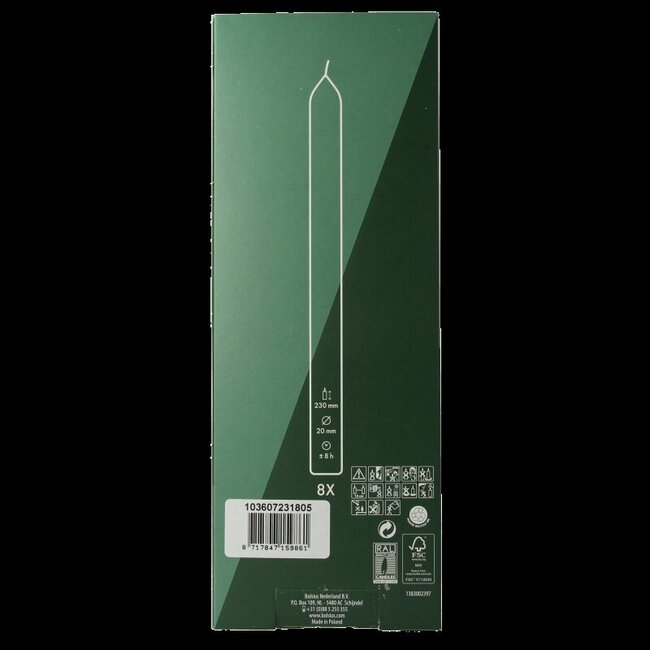 Bolsius Bougies de table 230/20 soft pearl 8 pièces