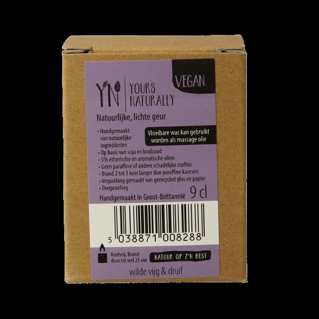 Bougie parfumée votive Yours Naturally figue sauvage & raisin 9 cl 1 pièce