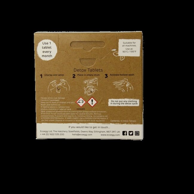 Eco Egg Tablettes de nettoyage pour lave-linge, 6 pièces