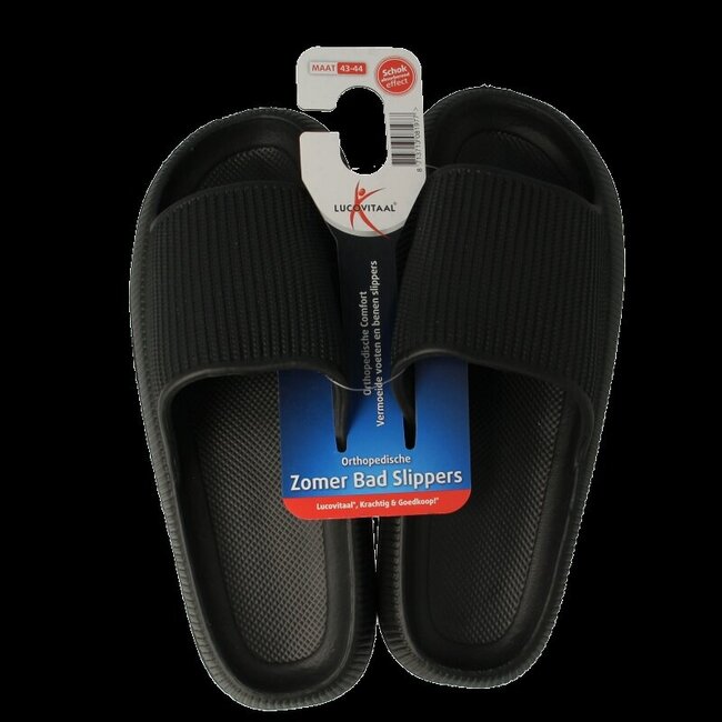 Orthopedische badslipper 43-44 zwart 1 Paar