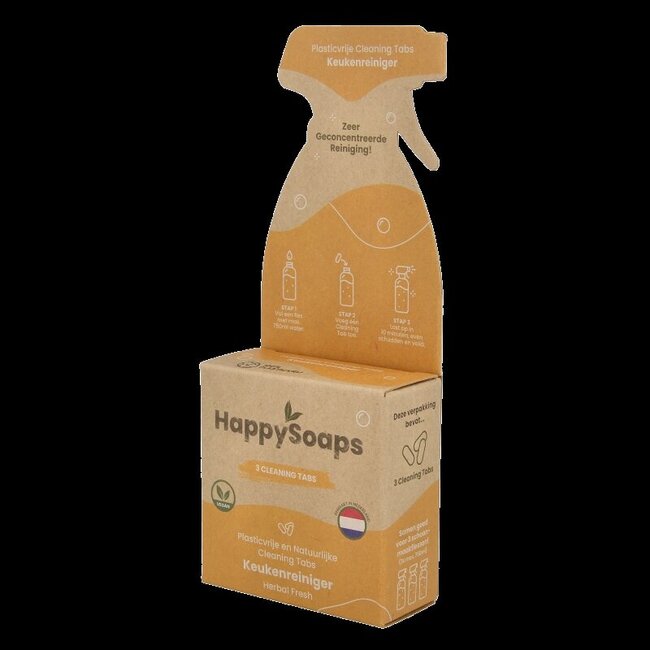Happysoaps Pastilles nettoyantes pour cuisine fraîcheur herbale, 3 pièces