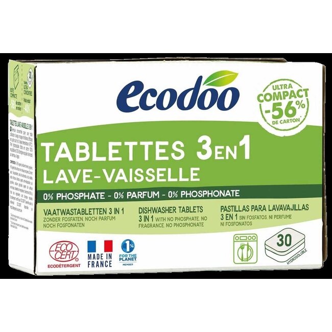 Vaatwastabletten 3-in-1 geconcentreerd eco 30 Stuks