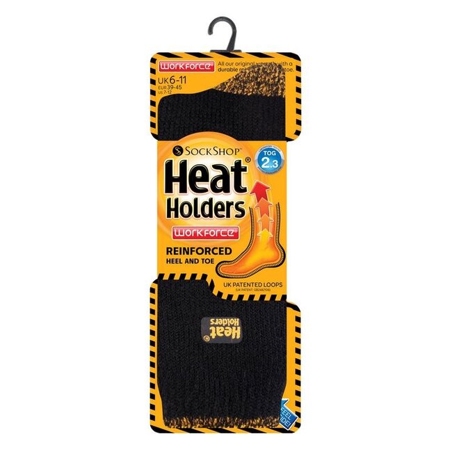 Mens workforce socks maat 6-11 black 1 Paar