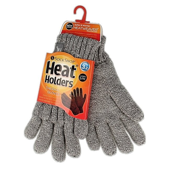 Ladies cable gloves maat S/M light grey 1 Paar