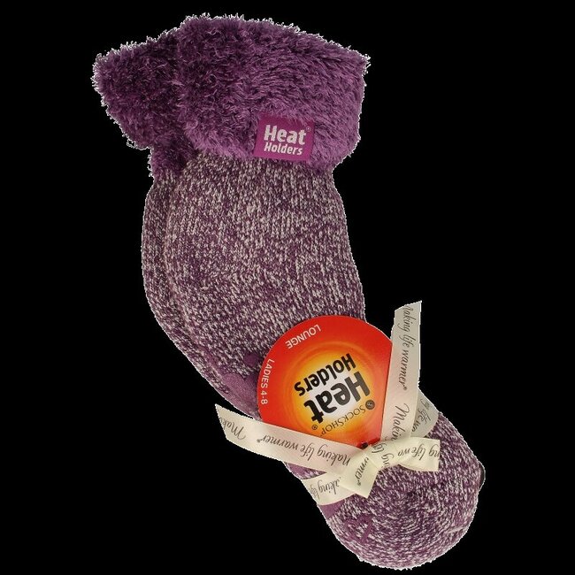 Ladies lounge socks maat  4-8 (37-42) lila mauve/c 1 Paar