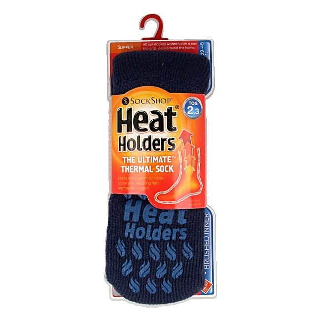 Mens slipper socks maat 6-11 deep blue 1 Paar
