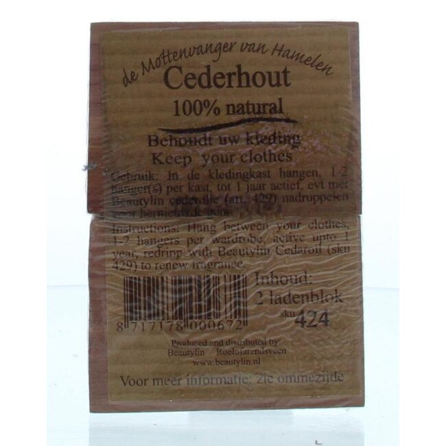 Cederhout ladenblok 100% natuurlijk 2 Stuks