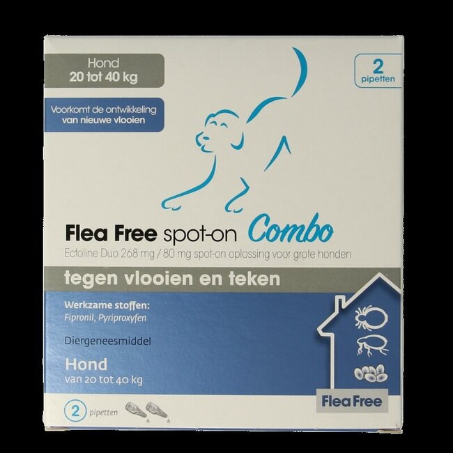 Ectoline duo hond 20-40kg pipet 2 Stuks