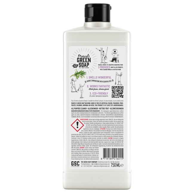 Marcel's Green Soap Allesreiniger lavendel & rozemarijn 750 Milliliter
