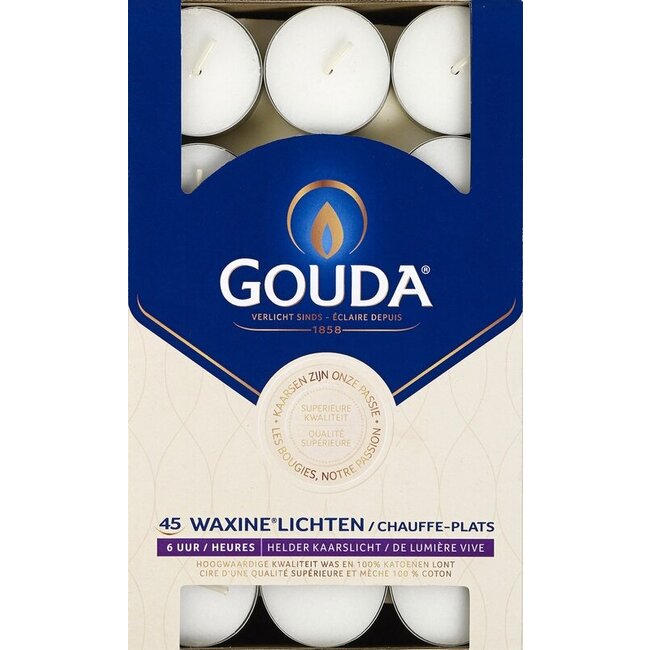 Waxinelicht 6 uur wit 45 Stuks