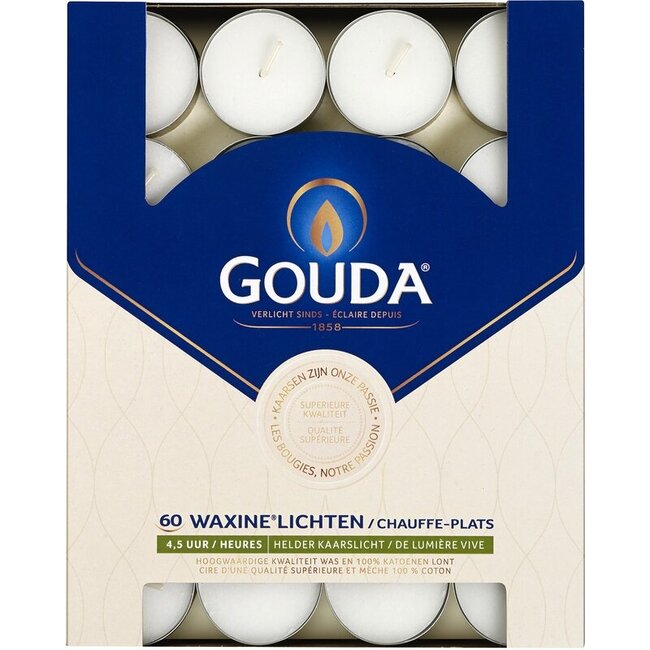 Waxinelicht 4.5 uur wit 60 Stuks