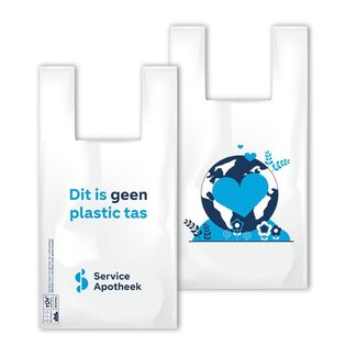 Service Apotheek Draagtas 260 x 140 x 500 hemd eco composteerbaar 1000 Stuks