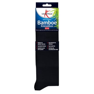 Lucovitaal Bamboe kniesok zwart maat 43-46 1 Paar