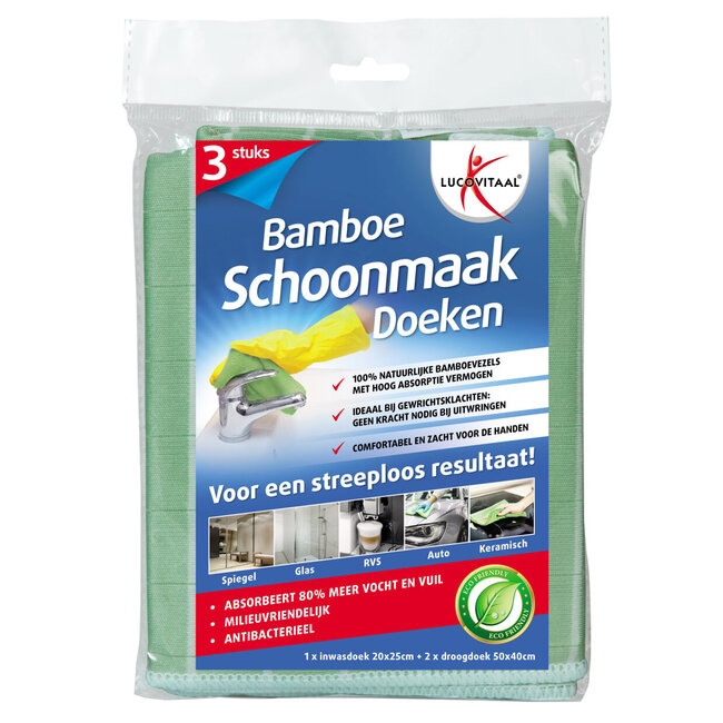 Bamboe schoonmaakdoek 3 Stuks