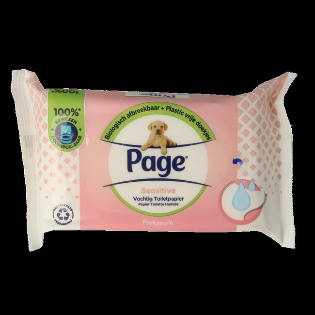 Vochtig toiletpapier sensitive navulling 38 Stuks