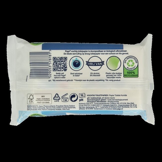 Page Papier toilette humide recharge 38 pièces