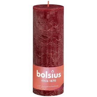 Bolsius Rustiekkaars shine 190/68 velvet red 1 Stuks
