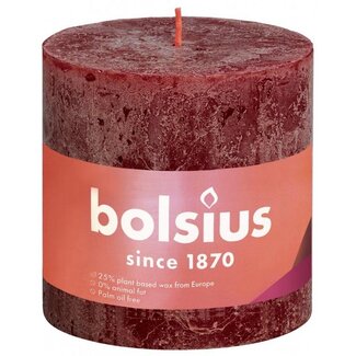 Bolsius Rustiekkaars shine 100/100 velvet red 1 Stuks