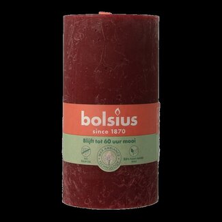 Bolsius Bougie rustique Bolsius shine 130/68 velvet red 1 pièce