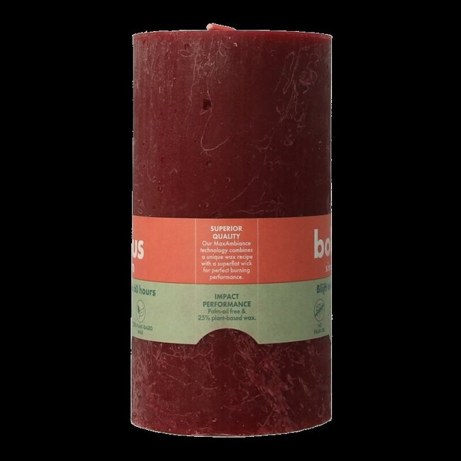 Bougie rustique Bolsius shine 130/68 velvet red 1 pièce