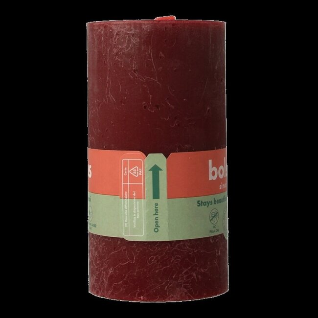 Bougie rustique Bolsius shine 130/68 velvet red 1 pièce