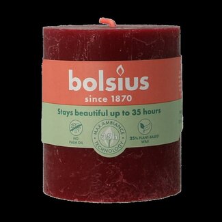 Bolsius Bolsius Bougie rustique shine 80/68 rouge velours 1 Pièce