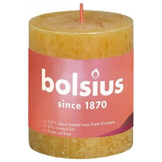Bolsius Rustiekkaars shine 80/68 honeycomb yellow 1 Stuks
