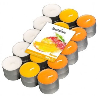 Bolsius Geurtheelicht multi colour brick 30 mango 18 Stuks