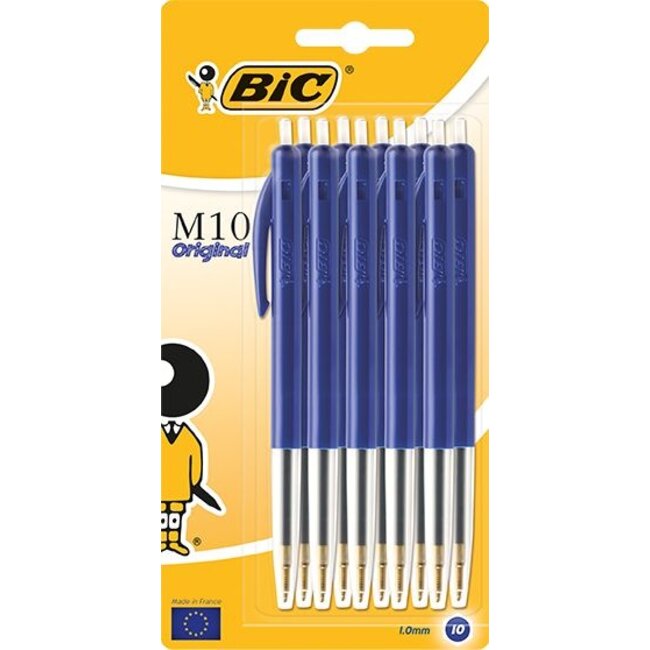 Balpen M10 blauw 10 Stuks