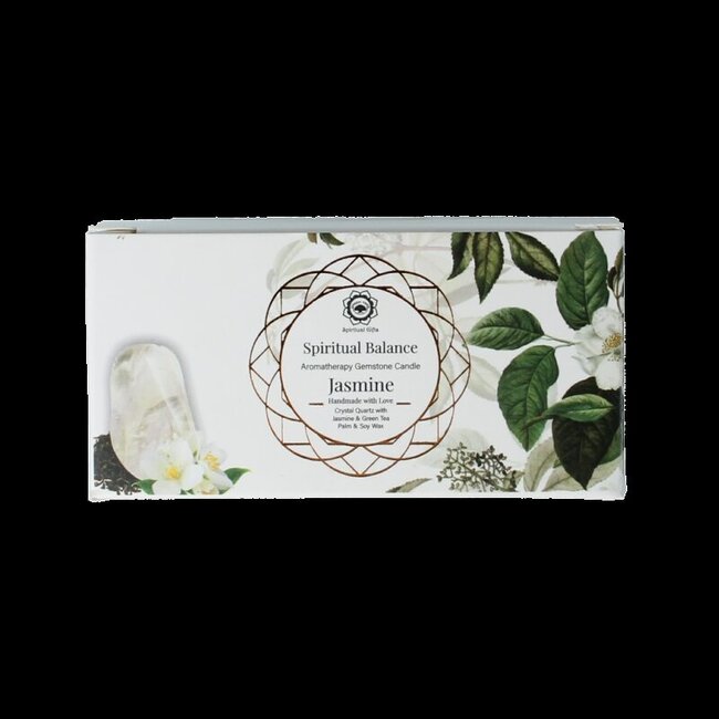 Geurkaars edelsteen spiritueel balans jasmijn 70 Gram