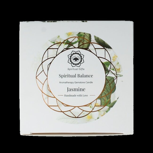Bougie parfumée Green Tree pierre précieuse équilibre spirituel jasmin 70 g